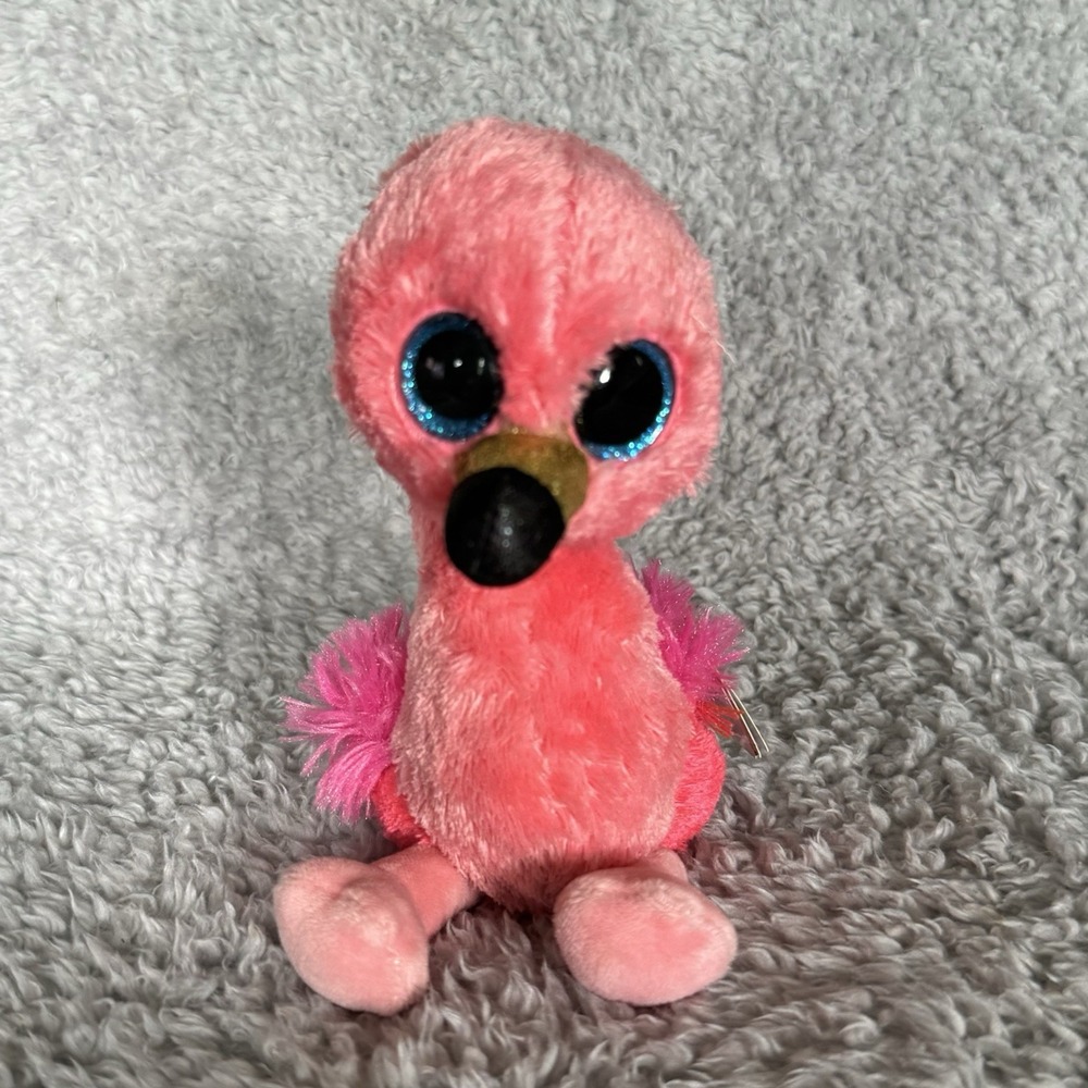 Ty Beanie Boo Gilda the Flamingo Plush 6" Pink Stuffed Animal Soft Toy - Picture 2 of 9